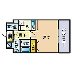 グラシオッソグランデ空港東 1Kの間取図画像