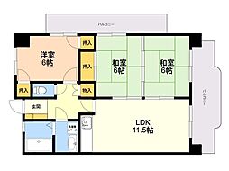 タウンコート志免 3LDKの間取図画像