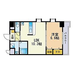 HF福岡レジデンスEAST 1LDKの間取図画像
