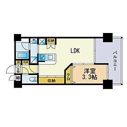 グランメール博多東 1LDKの間取図画像