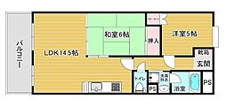 リファレンス箱崎 2LDKの間取図画像