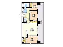 LexusGarden箱崎タワーズEAST 3LDKの間取図画像