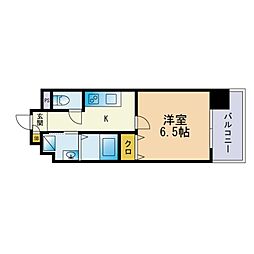 Wellith箱崎 1Kの間取図画像