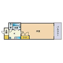 リファレンス吉塚 1Kの間取図画像