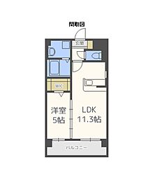 パインローズ福岡東 1LDKの間取図画像