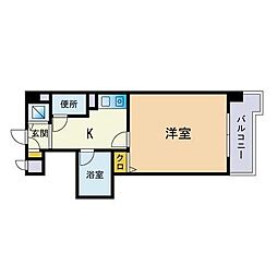 ライオンズマンション県庁前 1Kの間取図画像