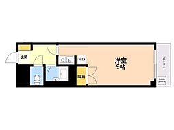 筥松パークマンション 1Kの間取図画像