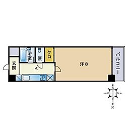 第6マルヤビル箱崎 1Kの間取図画像