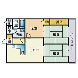 プレジデント箱崎 3LDKの間取図画像