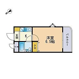 アクセス箱崎 1Kの間取図画像