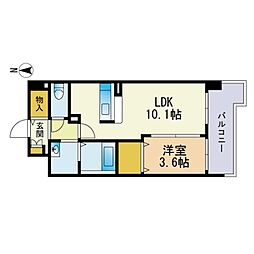 スカイシャトレ箱崎南 1LDKの間取図画像