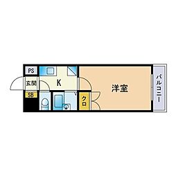 リファレンス県庁口 1Kの間取図画像