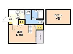 ベネフィスタウン箱崎東6 1Kの間取図画像