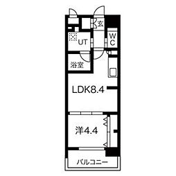 グランフォーレラグゼ箱崎 1LDKの間取図画像