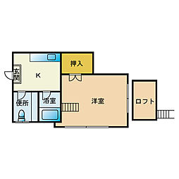 モナーク香椎 ワンルームの間取図画像