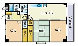 シャトル浩栄 3LDKの間取図画像