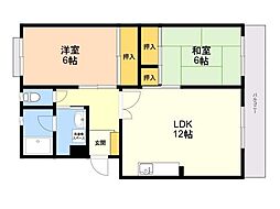 サンハイツ三苫 2LDKの間取図画像