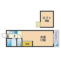 エスペランサ名島 ワンルームの間取図画像