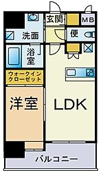 レガーロ千早 1LDKの間取図画像