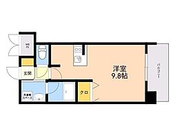 エンクレスト香椎駅前 ワンルームの間取図画像