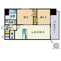 リベリュール 2LDKの間取図画像
