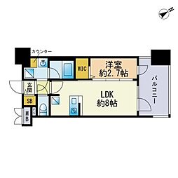 グランフォーレ千早マークスクエアウエストウイング 1LDKの間取図画像