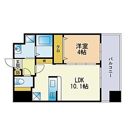 ランドマーク和白 1LDKの間取図画像