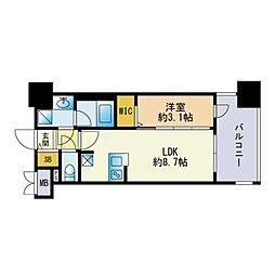 グランフォーレ千早マークスクエアウエストウイング 1LDKの間取図画像