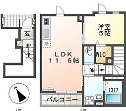 Doe・Sale香椎2 1LDKの間取図画像