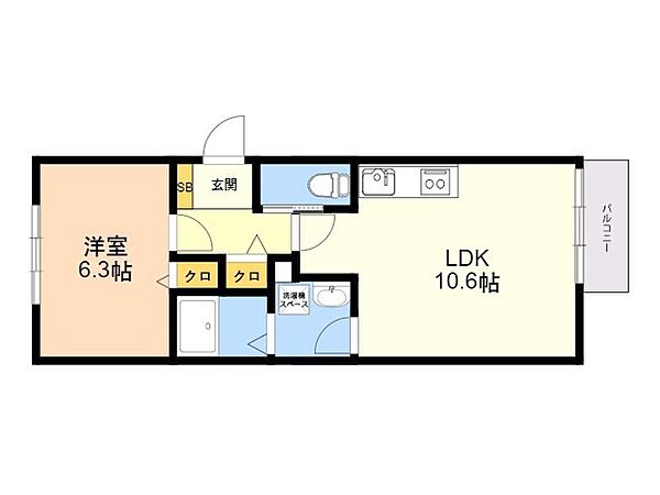 ＳｕｎＭａｒｋ高宮南 202｜福岡県福岡市南区野間１丁目(賃貸アパート1LDK・2階・40.00㎡)の写真 その2