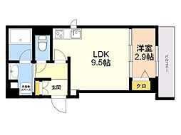 シャーメゾン日赤通り 1LDKの間取図画像