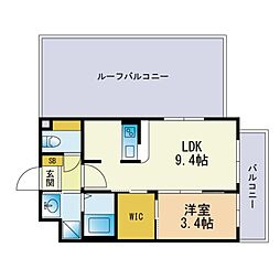 リアンプレミアムレジデンス平和 1LDKの間取図画像