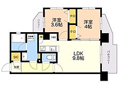 エフパルク大橋 2LDKの間取図画像