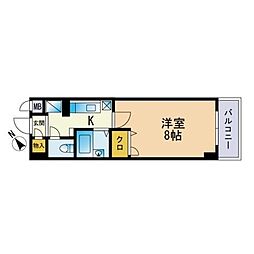 コスモコート 1Kの間取図画像