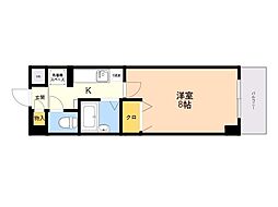 コスモコート 1Kの間取図画像