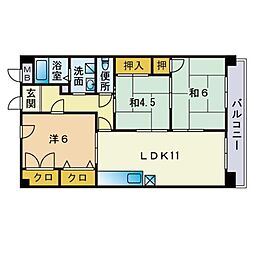 ルミエールうちやま 3LDKの間取図画像