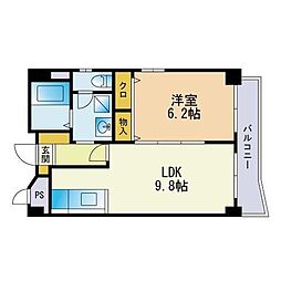 グランモール秋山 1LDKの間取図画像