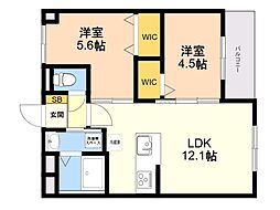 福岡市南区大橋3丁目マンション 2LDKの間取図画像