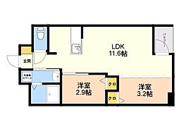 INFINITYGRANDE 2LDKの間取図画像