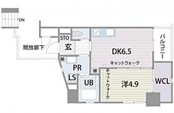 マリアヴィラ高宮 1DKの間取図画像