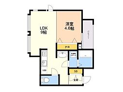 ラシックランテ平和 1LDKの間取図画像