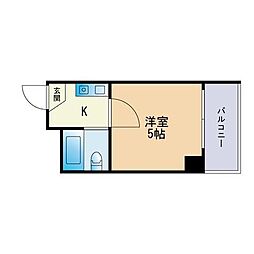 スタイルビュー高宮 1Kの間取図画像