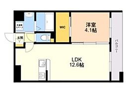 L1BTH-HIRAO2 1LDKの間取図画像