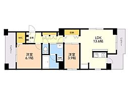 MODERNPALAZZO高宮 2LDKの間取図画像