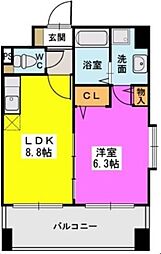 ラヴィヌーヴォ 1LDKの間取図画像