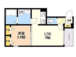 アリスガーデン井尻 1LDKの間取図画像