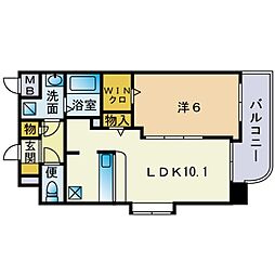 SUN・EAST大橋 1LDKの間取図画像