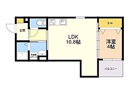 リタリッチ寺塚 1LDKの間取図画像