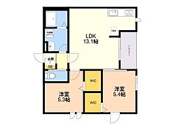 Nexus姪浜 2LDKの間取図画像