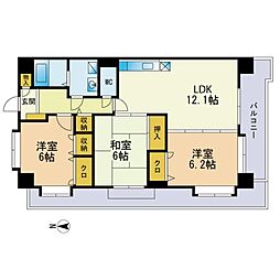サイトヴィラ姪浜 3LDKの間取図画像
